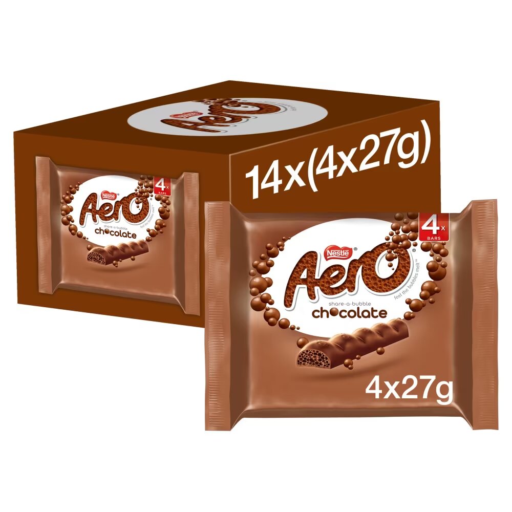 Aero Bubbly Milk Chocolate Bar Multipack 27g 4 Pack