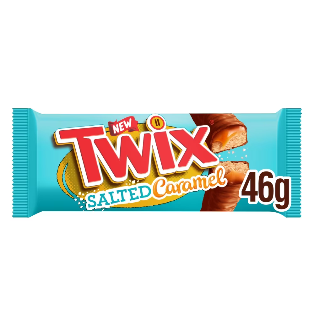 Twix Salted Caramel & Milk Chocolate Fingers Biscuit Snack Bar 46g