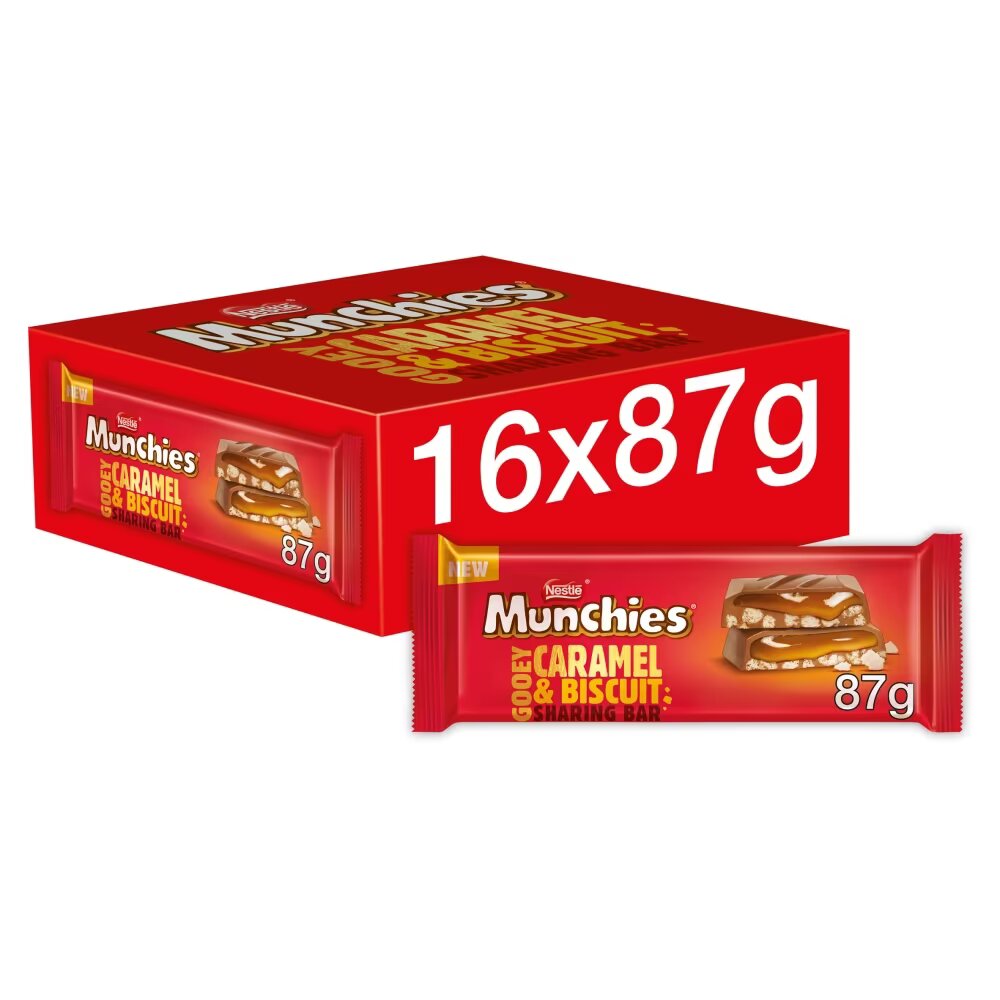 Munchies Caramel and Biscuit Chocolate Sharing Bar 87g