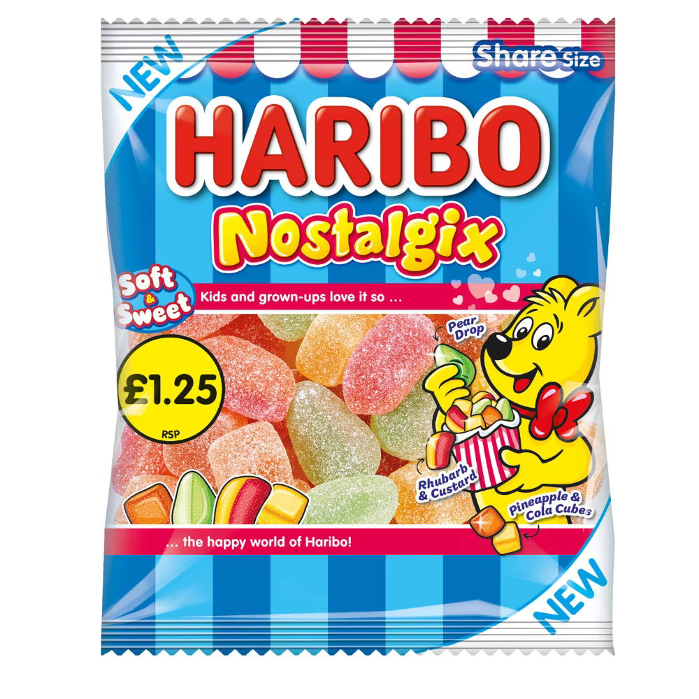 Haribo Nostalgix Sugar Coated Fruit & Cola Flavour Jelly Sweets 140g £1.25 PMP