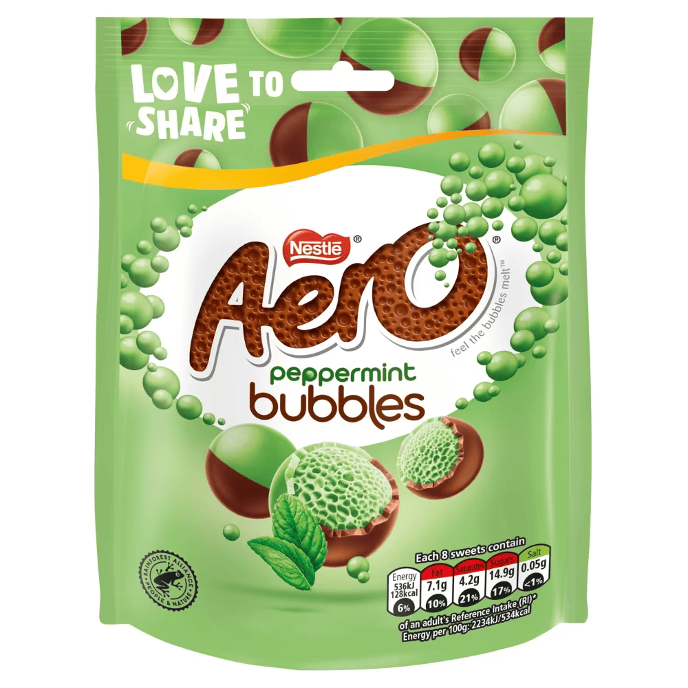 Aero Bubbles Peppermint Milk Chocolate Sharing Bag 92g