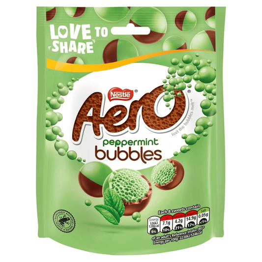 Aero Bubbles Peppermint Milk Chocolate Sharing Bag 92g