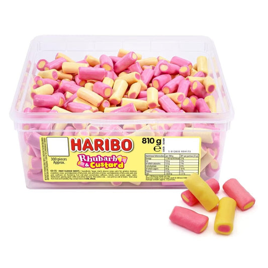 Haribo Rhubarb & Custard Sweets Tub 2p