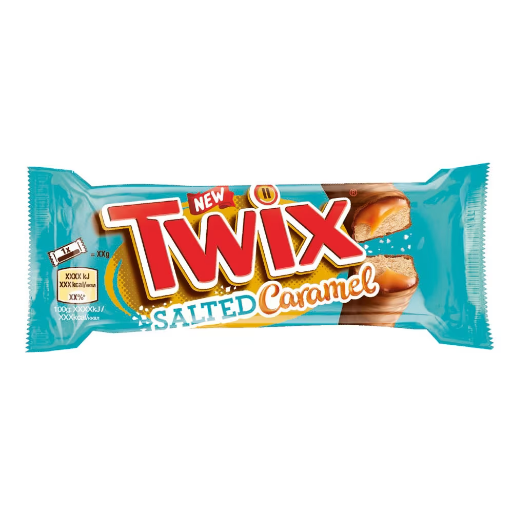 Twix Salted Caramel & Milk Chocolate Fingers Biscuit Snack Bar 46g
