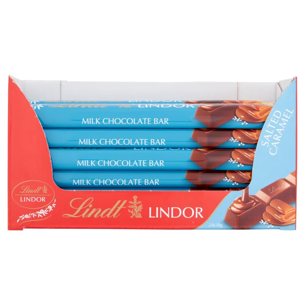 Lindt Lindor Salted Caramel Milk Chocolate Bar 38g 95p PMP