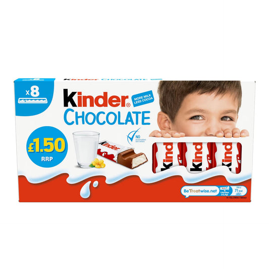 Kinder Chocolate Small Bars 8 Pack 100g £1.50 PMP