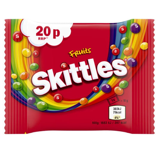 Skittles Vegan Fruits Sweets Bag 18g 20p PMP