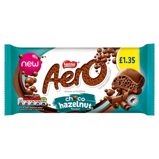 Aero Hazelnut Chocolate Sharing Bar 90g PMP £1.35