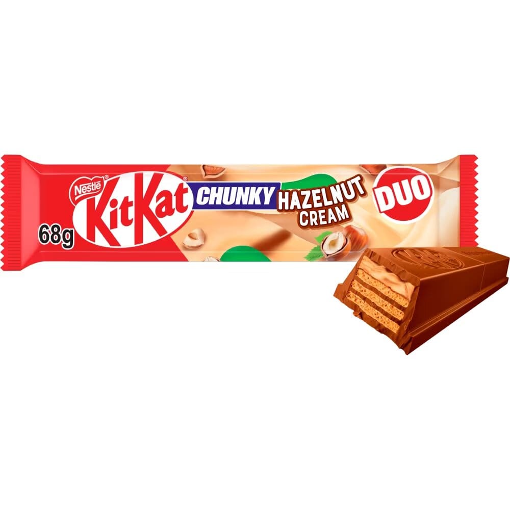 KitKat Chunky Duo Hazelnut Cream Chocolate Bar 68g