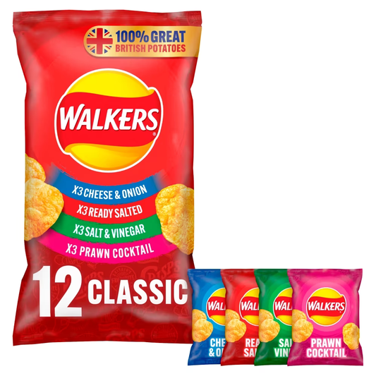 Walkers Classic Variety Multipack Crisps 12 Pack