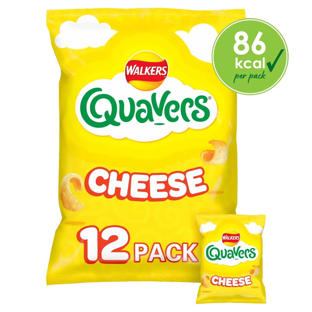 Walkers Quavers Cheese Multipack Snacks Crisps 12 Pack