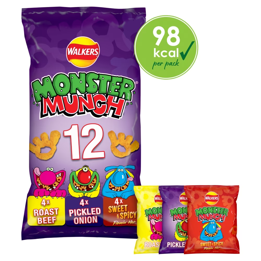 Walkers Monster Munch Variety Multipack Snacks Crisps 12 Pack