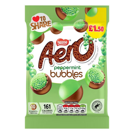 Aero Bubbles Peppermint Chocolate Sharing Bag 80g PMP £1.50