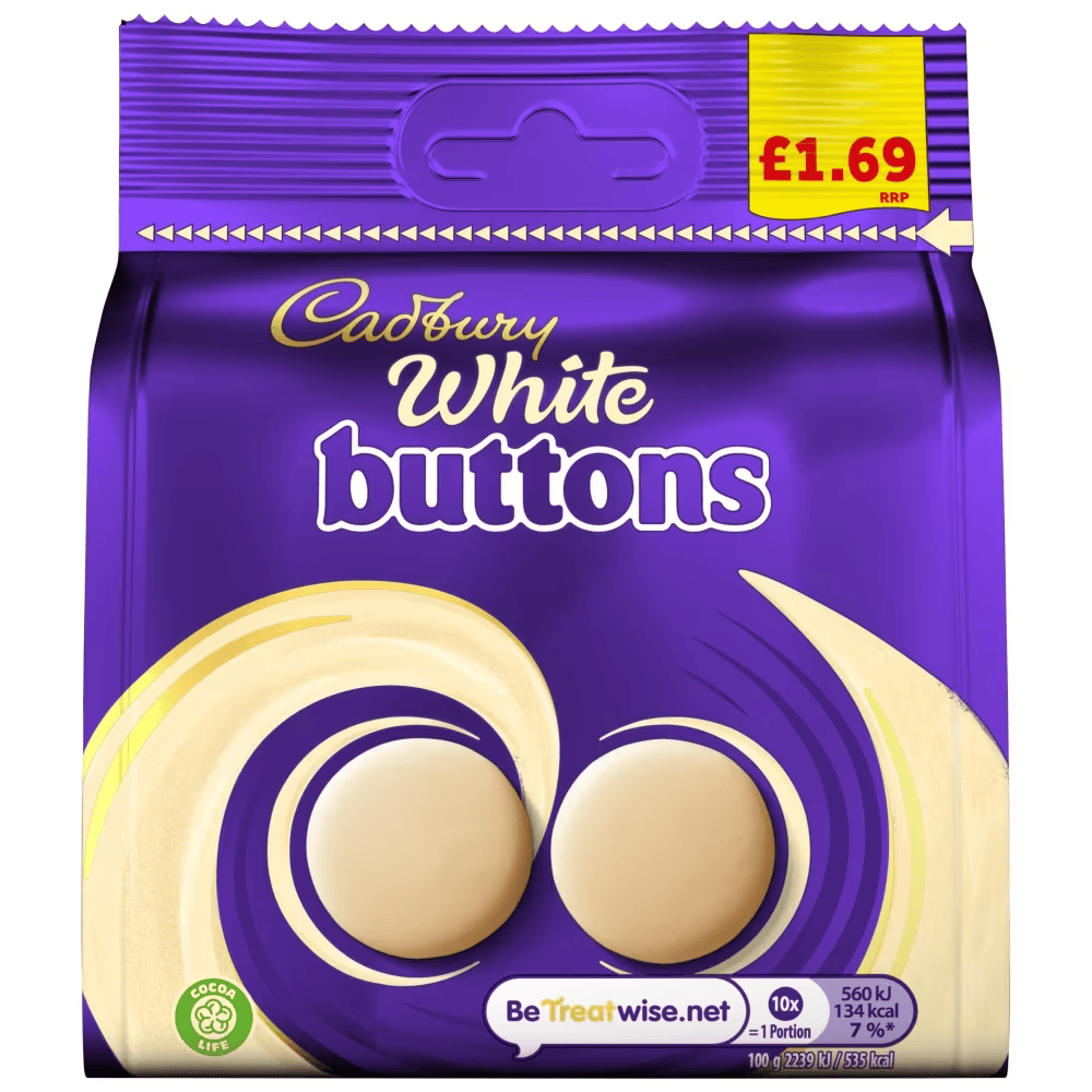 Cadbury Buttons White Chocolate Bag 85g