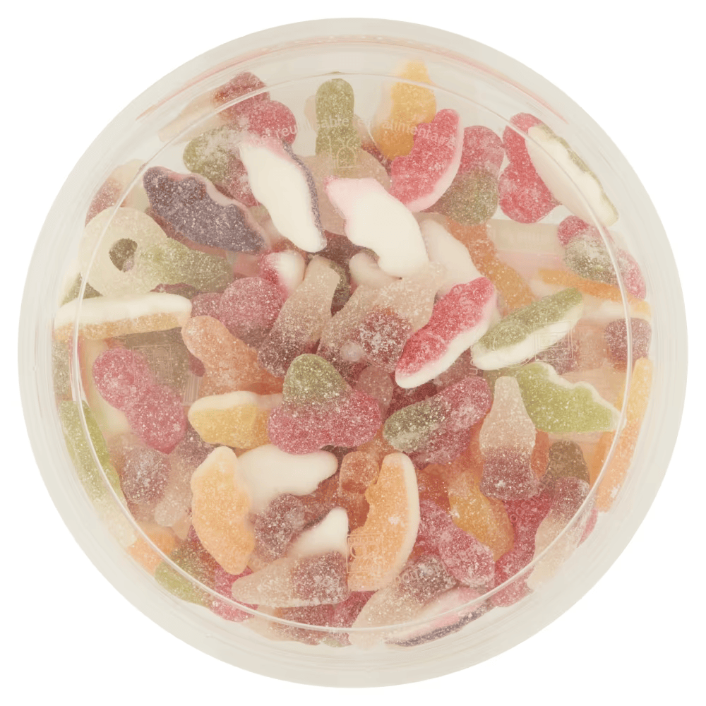 Haribo Tangfastics Fruit & Cola Flavour Fizzy Jelly Sweets Tub 400g