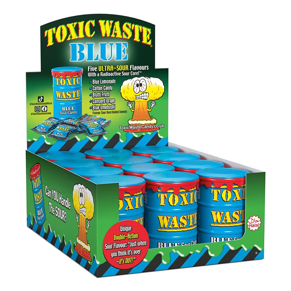 Toxic Waste Blue Sour Candy Drum 42g