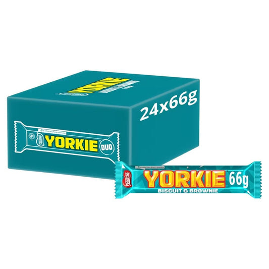 Yorkie Duo Biscuit & Brownie Flavour Milk Chocolate Bar 66g