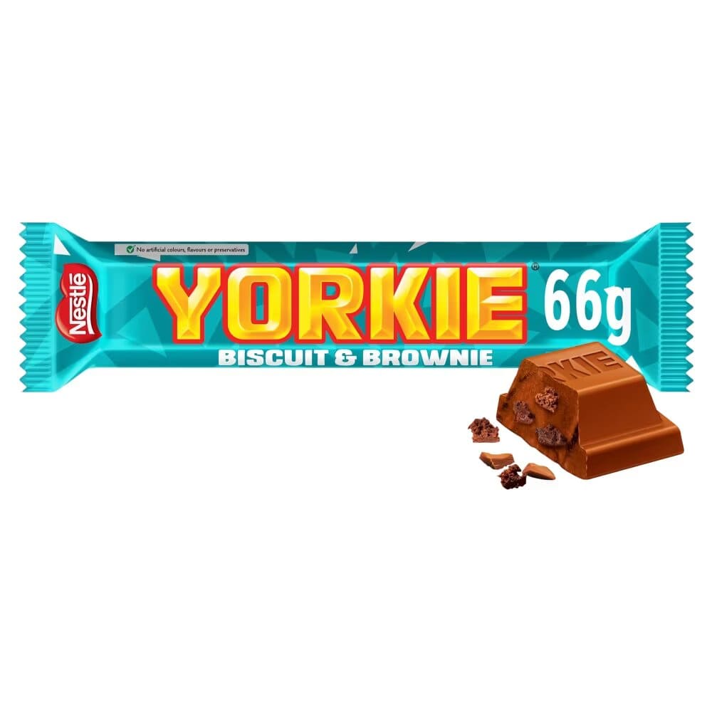 Yorkie Duo Biscuit & Brownie Flavour Milk Chocolate Bar 66g