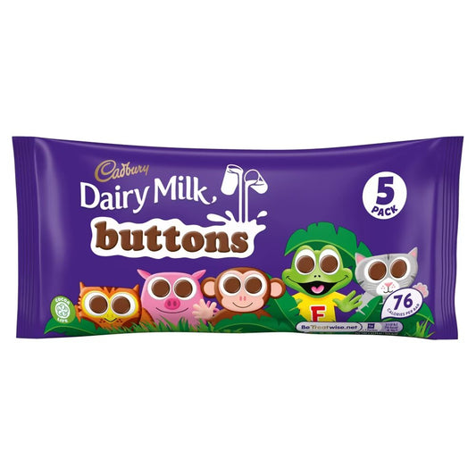 Cadbury Dairy Milk Buttons Treatsize Chocolate Bags 5 Pack 70g