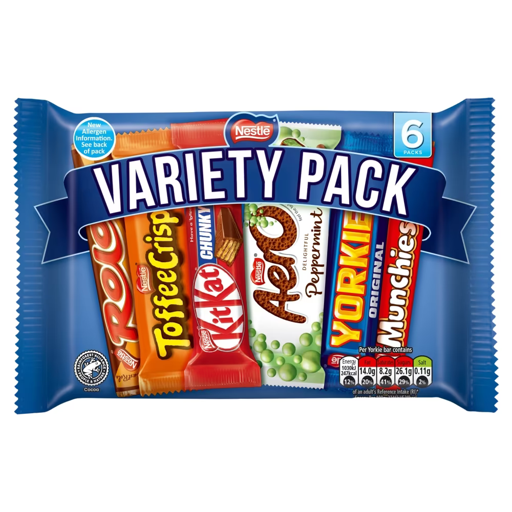 Nestle Variety Pack Chocolate Bar Multipack 264g 6 Pack