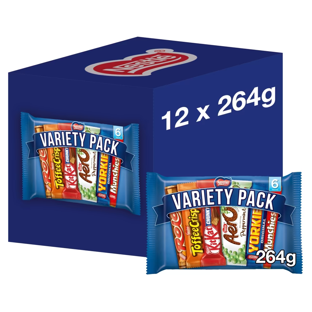 Nestle Variety Pack Chocolate Bar Multipack 264g 6 Pack