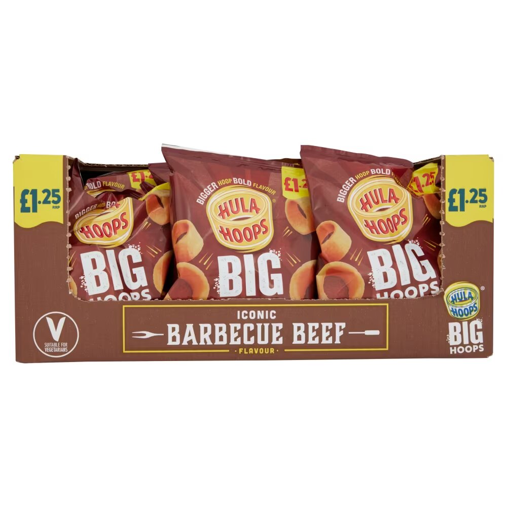 Hula Hoops Big Hoops BBQ Beef Crisps 70g £1.25 PMP