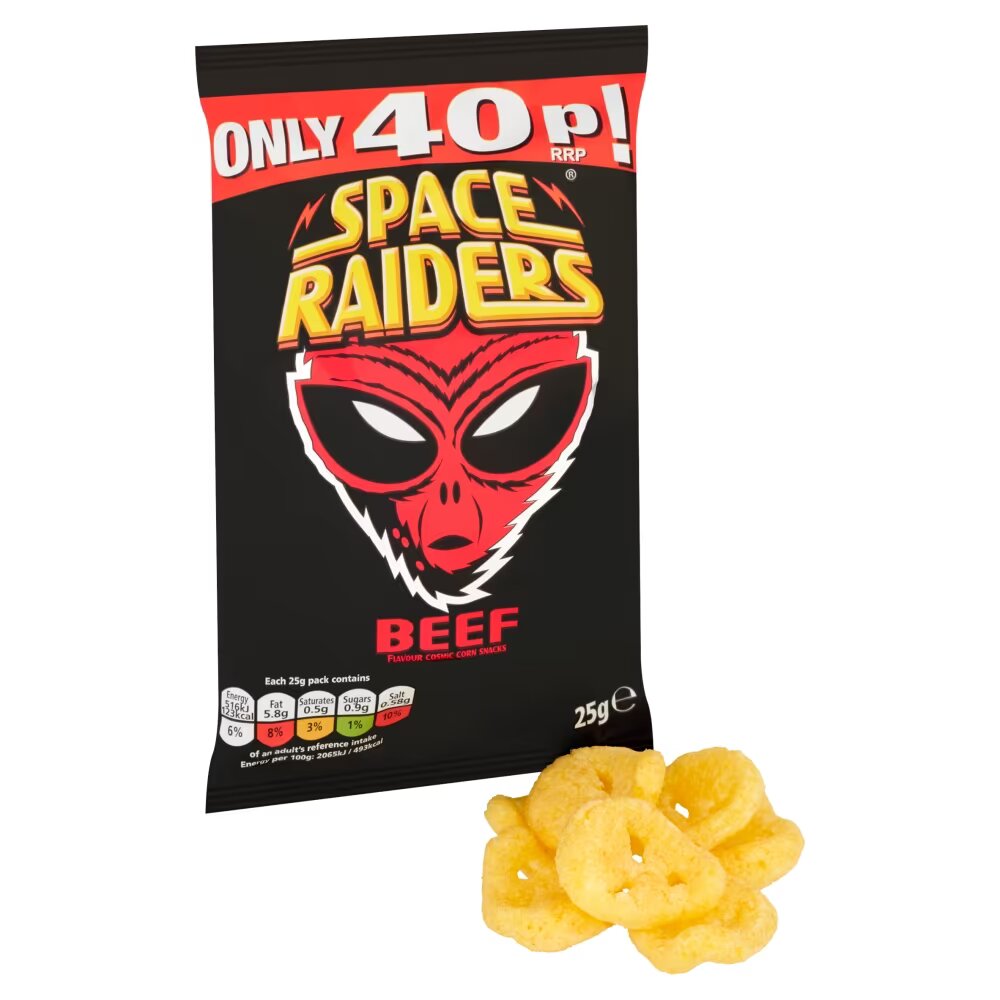 Space Raiders Beef Crisps 25g