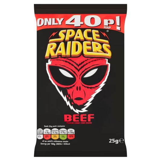 Space Raiders Beef Crisps 25g
