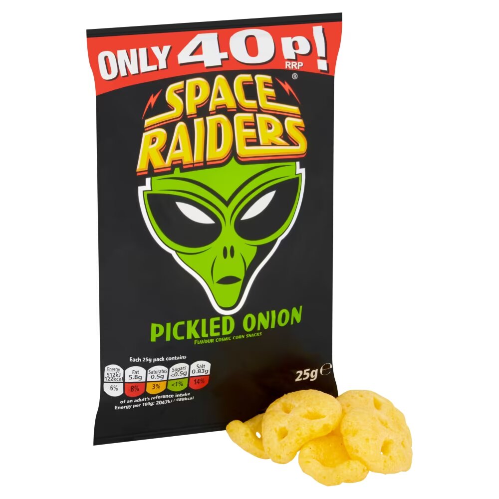 Space Raiders Pickled Onion Crisps 25g