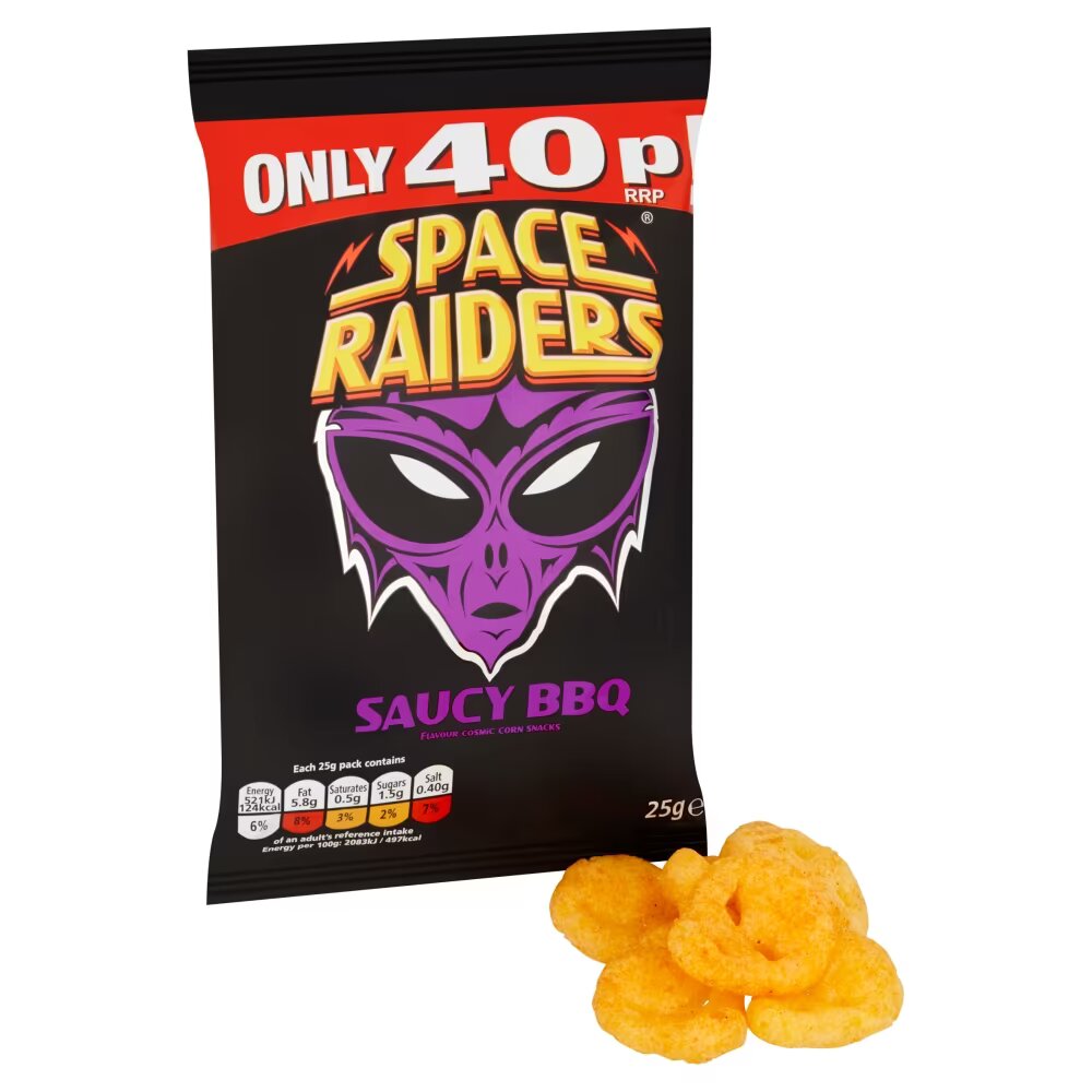 Space Raiders Saucy BBQ Crisps 25g