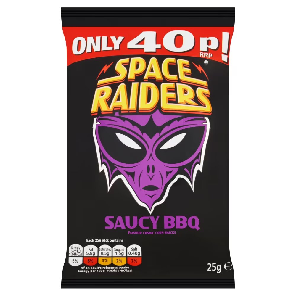 Space Raiders Saucy BBQ Crisps 25g