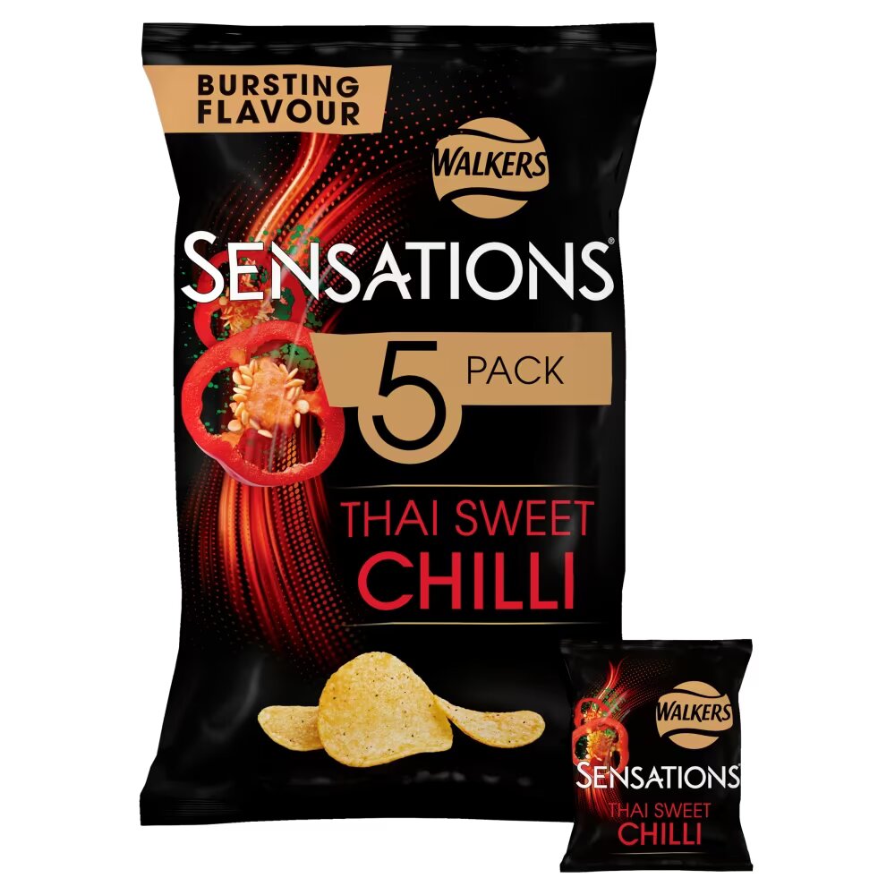 Walkers Sensations Thai Sweet Chilli 5 Pack Multipack Crisps 125g
