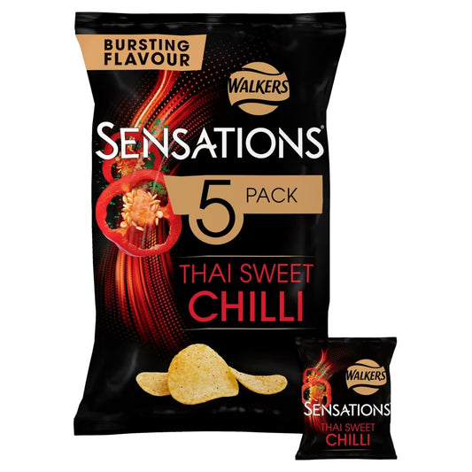 Walkers Sensations Thai Sweet Chilli 5 Pack Multipack Crisps 125g